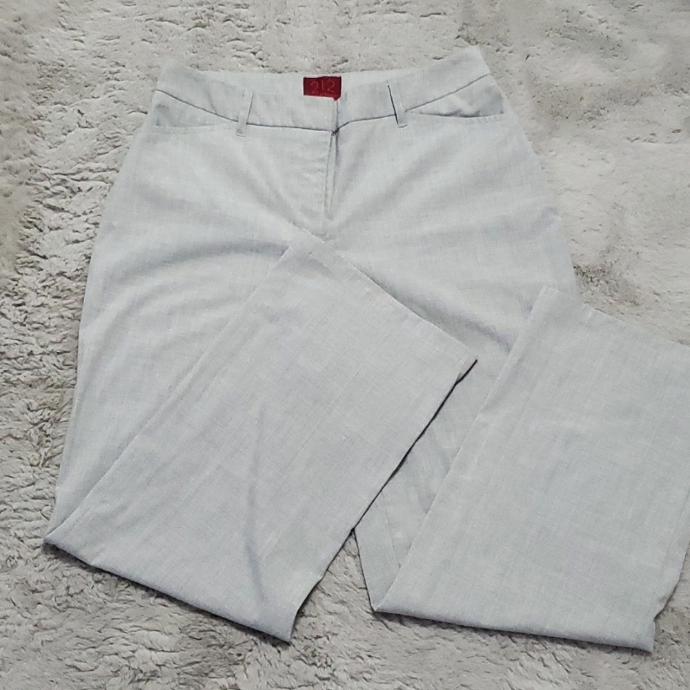 Light gray mid rise loose fit trousers